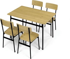 Jedálenský stôl so štyrmi stoličkami AUT-O2155 OAK