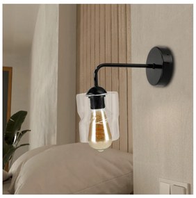 BERGE LED nástenné svietidlo sklenené rolovacie štvorcové - priehľadné