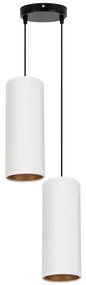 Luster na lanku AVALO 2xE27/60W/230V pr. 20 cm biela/medená