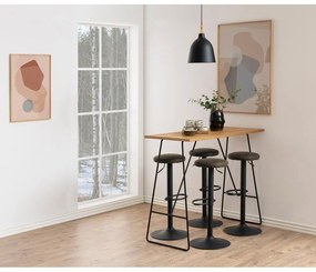 Sivá čalúnená barová stolička s nastaviteľnou výškou (výška sedadla 62 cm) Finch – Actona