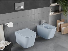 Mexen Teo, závesné WC Rimless s WC doskou slim, duroplast, šedá-modrá matná, 30854069