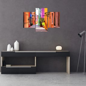 Obraz - Farebné domy v Burane, Benátky (90x60 cm)