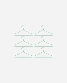 House Doctor Vešiaky na šaty Wire Green – sada 6 ks