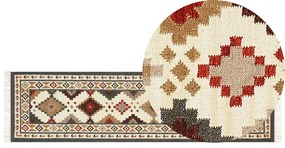 Vlnený kelímový koberec 80 x 300 cm viacfarebný GHUKASAVAN  Beliani