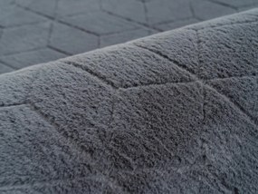 Tmavosivý obdĺžnikový koberec s 3D efektom králičej kožušiny Rabbit Rozmer: 160x220 cm