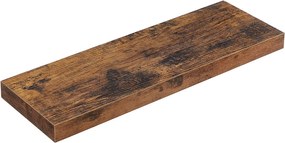 Nástenná plávajúca polica, 60 cm, rustikálna hnedá