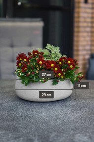 Dekoračná miska PERA, sklolaminát, Ø 27 cm, béžová