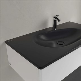 VILLEROY &amp; BOCH Antao umývadlo na skrinku s otvorom, bez prepadu, 1000 x 500 mm, Pure Black, s povrchom CeramicPlus, 4A76A2R7