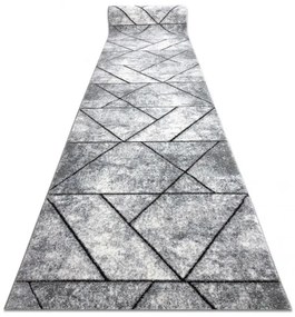 Behúň COZY 8872 Wall, geometrický, trojuholníky - Štrukturálny, sivý / modrý
