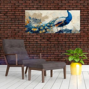 Obraz - Páv, maľba (120x50 cm)