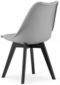 Svetlosivá stolička BALI MARK s čiernymi nohami