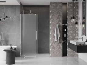 Mexen Velar, posuvné sprchové dvere do otvoru 140 cm, 8mm sklo námraza, chrómová, 871-140-000-31-01