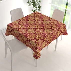 Biante Zamatový štvorcový obrus Tamara TMR-053 Zámocký vzor na vínovo červenom 40x40 cm