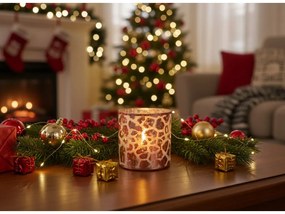 Ružový sklenený svietnik DESIREE GIRAFFE