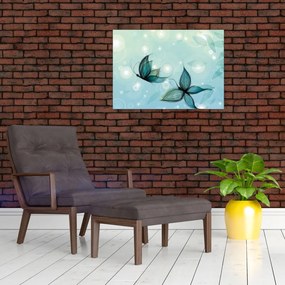 Obraz - Modré motýliky (70x50 cm)