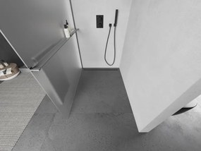 Mexen Kioto+ L, sprchová zástena Walk-In s poličkou a vešiakom 70 x 200 cm, 8mm sklo námraza, grafitový profil, 800-070-123-66-30