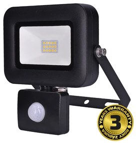 Solight WM-10WS-L LED reflektor PRO 10W, 920lm, 5000K, IP44, čierna, so senzorom