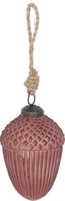 Sklenená ozdoba Acorn Burgundy 7x10 cm