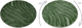 Kúpeľňový koberček SUPREME WAVES vlny, zelený kruh