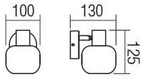 Redo 04-483 - Nástenné bodové svietidlo AMBER 1xE14/28W/230V
