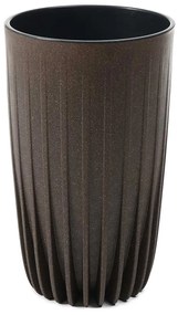 PLASTOVÝ KVETINÁČ STRIPPED ECO SADA 2KS 42X25 CM+ 51X30 CM TMAVOHNEDÁ