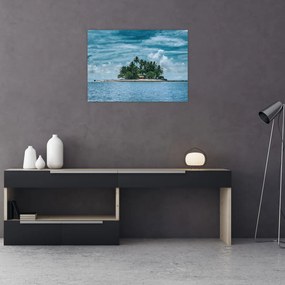 Sklenený obraz - ostrov v mori (70x50 cm)