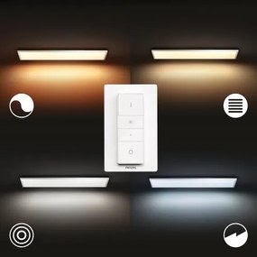 PHILIPS HUE Stropný LED šikovný stmievateľný panel HUE AURELLE s vypínačom, 39W, teplá biela-studená biela, obdĺ