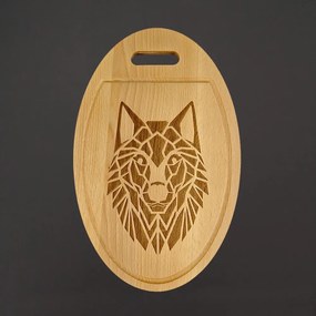 AMADEA Drevená servírovacia doska - podnos oválne vlk, masívne drevo, 38 cm