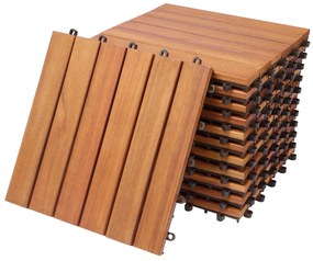 InternetovaZahrada Drevené dlaždice eukalyptus – sada 11ks, 30×30 cm