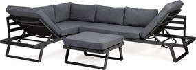Sada zahradního nábytku LAFOOLE LUNGE tmavě šedá