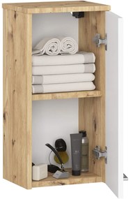 Závěsná koupelnová skříňka Fin 30 cm dub artisan/bílá