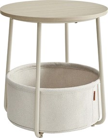 Okrúhly konferenčný stolík s textilným košom