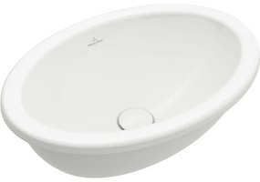 VILLEROY &amp; BOCH Loop &amp; Friends oválne zápustné umývadlo bez otvoru, s prepadom, 505 x 360 mm, biela alpská, s povrchom CeramicPlus, 4A6100R1