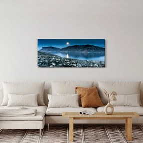 Obraz nočné krajiny, Island (120x50 cm)