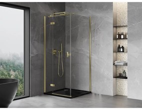 Mexen, Mexen Mist H T sklápací sprchový kút ľavý 95 x 95 cm, transparentný, zlatý - 8A5T-095-095-50-00-L