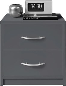 Nočný stolík s 2 zásuvkami Pepe, šedý grafit