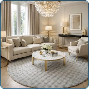 Koberec Rabbit Bubble strieborný kruh