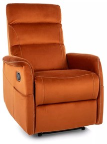 Elektrické polohovacie kreslo Solon Velvet s masážou škoricové