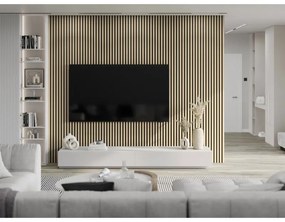 Mexen Lam-F, akustické stenové lamely 275 × 30 cm, plstený podklad 8 mm, technická dyha, dub pieskový, S105-275307-3015-001