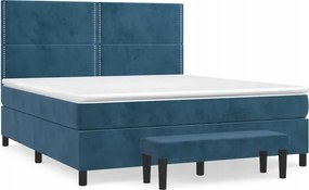 vidaXL Kontinentálna posteľ s matracom, tmavo modrá, 180 x 200 cm