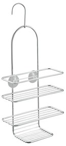 Závesná oceľová kúpeľňová polička v lesklo striebornej farbe Luxy – Metaltex