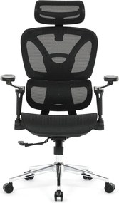 Kancelárska ergonomická stolička PORTE — sieťovina, čierna