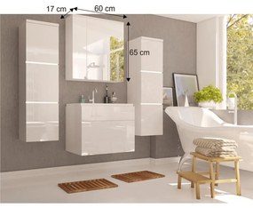 Kúpeľňová skrinka na stenu so zrkadlom Maeve (biela). Vlastná spoľahlivá doprava až k Vám domov. 808192