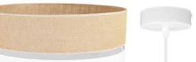 Závesné svietidlo Juta, 1x jutové/biele textilné tienidlo, (fi 45cm), w