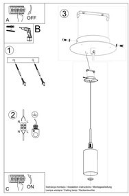 Sollux SL.0742 - Luster na lanku OTTO 1xE27/60W/230V pr. 15 cm čierna