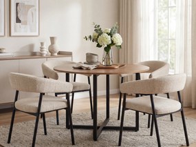 Jedálenská stolička KATANA s čiernymi nohami, béžová