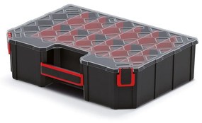 Kufríkový organizér 39 × 28,4 × 10,5 cm, prepážky, čierna