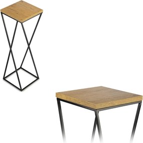 STOJAN NA KVETINÁČ LOFT7 70X24X24 CM ČIERNA/HNEDÁ