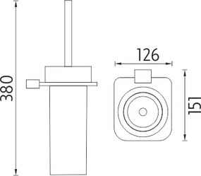 Nimco Kibo IXI - toaletná WC kefa (Ki X3-94W-26)