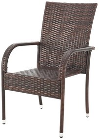 5dielny záhradný jedálenský ratanový set BestBerg Capri BBRF-17785BR / hnedá